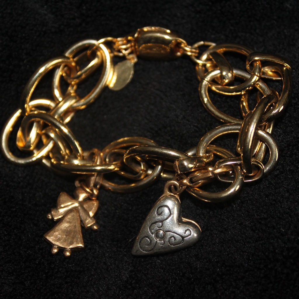 Bracelet Gold Tone With Charms